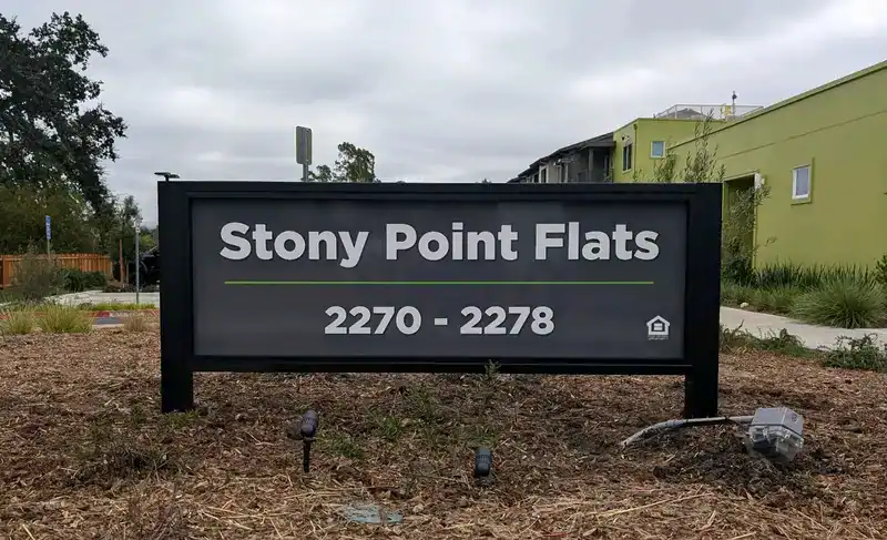 post and panel address sign