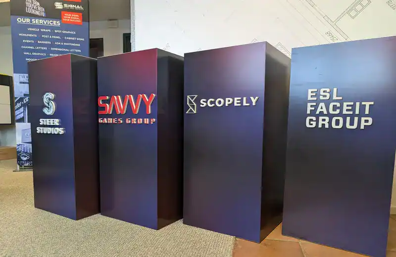 custom standee signs for shows and displays